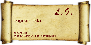 Leyrer Ida névjegykártya